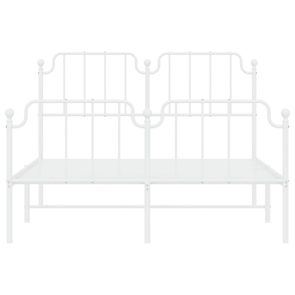 Bedframe met hoofd- en voeteneinde metaal wit 140x190 cm Bedden & bedframes | Creëer jouw Trendy Thuis | Gratis bezorgd & Retour | Trendy.nl