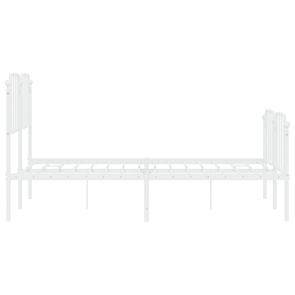 Bedframe met hoofd- en voeteneinde metaal wit 140x190 cm Bedden & bedframes | Creëer jouw Trendy Thuis | Gratis bezorgd & Retour | Trendy.nl