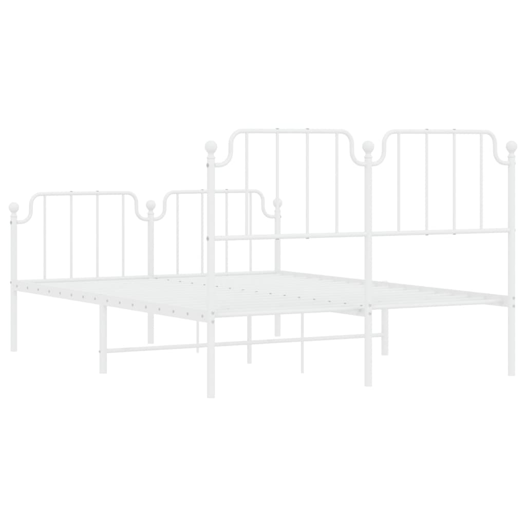 Bedframe met hoofd- en voeteneinde metaal wit 140x190 cm Bedden & bedframes | Creëer jouw Trendy Thuis | Gratis bezorgd & Retour | Trendy.nl