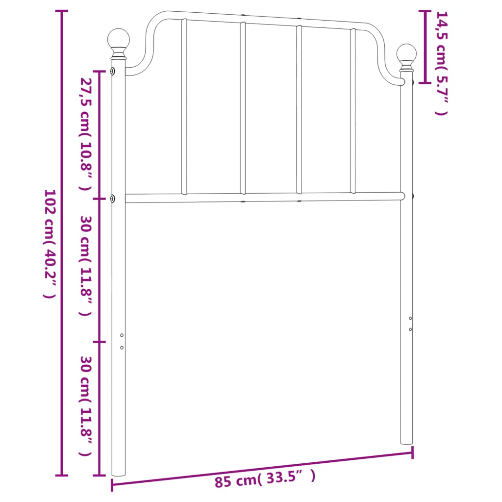 Hoofdbord 80 cm metaal wit Hoofdborden en voetborden | Creëer jouw Trendy Thuis | Gratis bezorgd & Retour | Trendy.nl