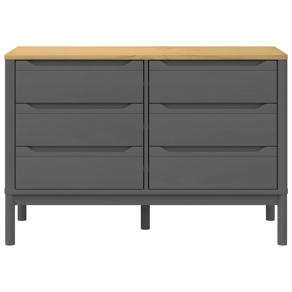 Ladekast FLORO massief grenenhout grijs Commodes & ladekasten | Creëer jouw Trendy Thuis | Gratis bezorgd & Retour | Trendy.nl