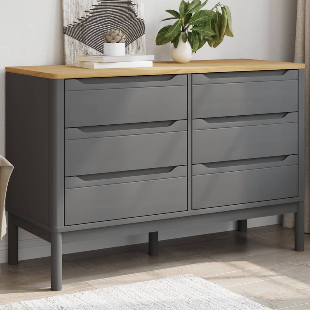 Ladekast FLORO massief grenenhout grijs Commodes & ladekasten | Creëer jouw Trendy Thuis | Gratis bezorgd & Retour | Trendy.nl