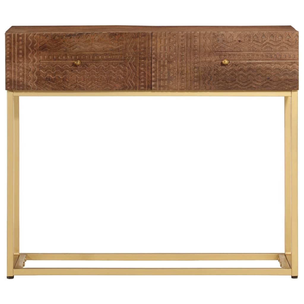 Wandtafel 90x30x76 cm massief mangohout en ijzer Bijzettafels | Creëer jouw Trendy Thuis | Gratis bezorgd & Retour | Trendy.nl