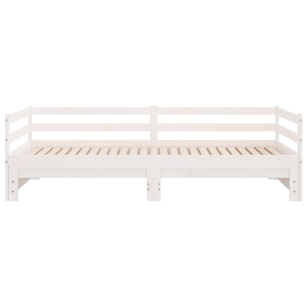 Slaapbank met onderschuifbed 90x190 cm massief grenenhout wit Bedden & bedframes | Creëer jouw Trendy Thuis | Gratis bezorgd & Retour | Trendy.nl