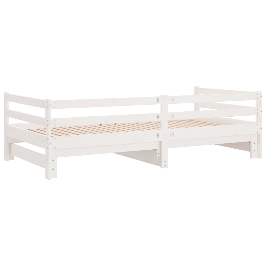 Slaapbank met onderschuifbed 90x190 cm massief grenenhout wit Bedden & bedframes | Creëer jouw Trendy Thuis | Gratis bezorgd & Retour | Trendy.nl