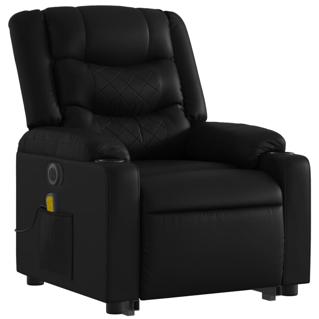 Sta-op-massagestoel elektrisch kunstleer zwart Fauteuils & Relaxfauteuils | Creëer jouw Trendy Thuis | Gratis bezorgd & Retour | Trendy.nl