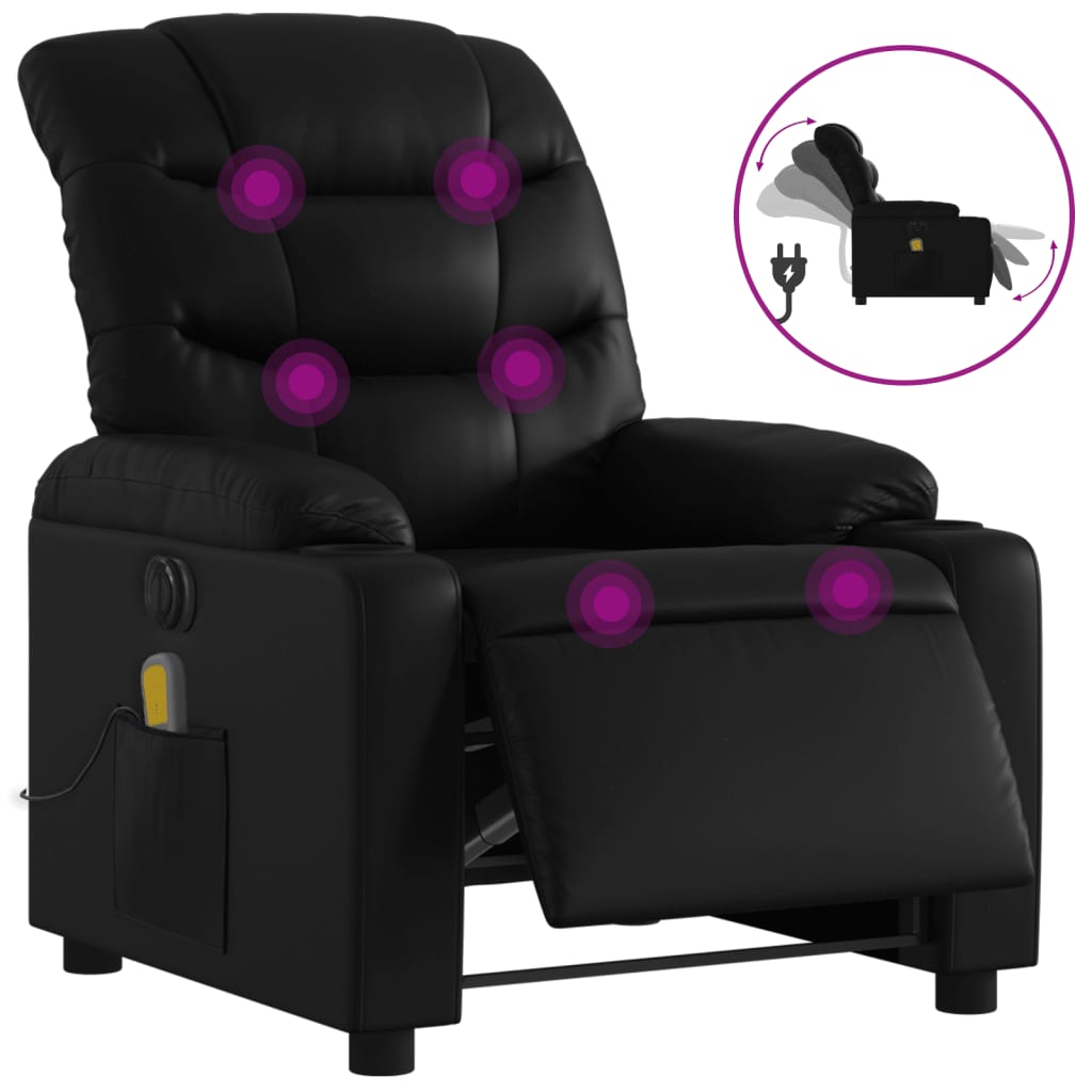 Massagestoel verstelbaar elektrisch kunstleer zwart Fauteuils & Relaxfauteuils | Creëer jouw Trendy Thuis | Gratis bezorgd & Retour | Trendy.nl