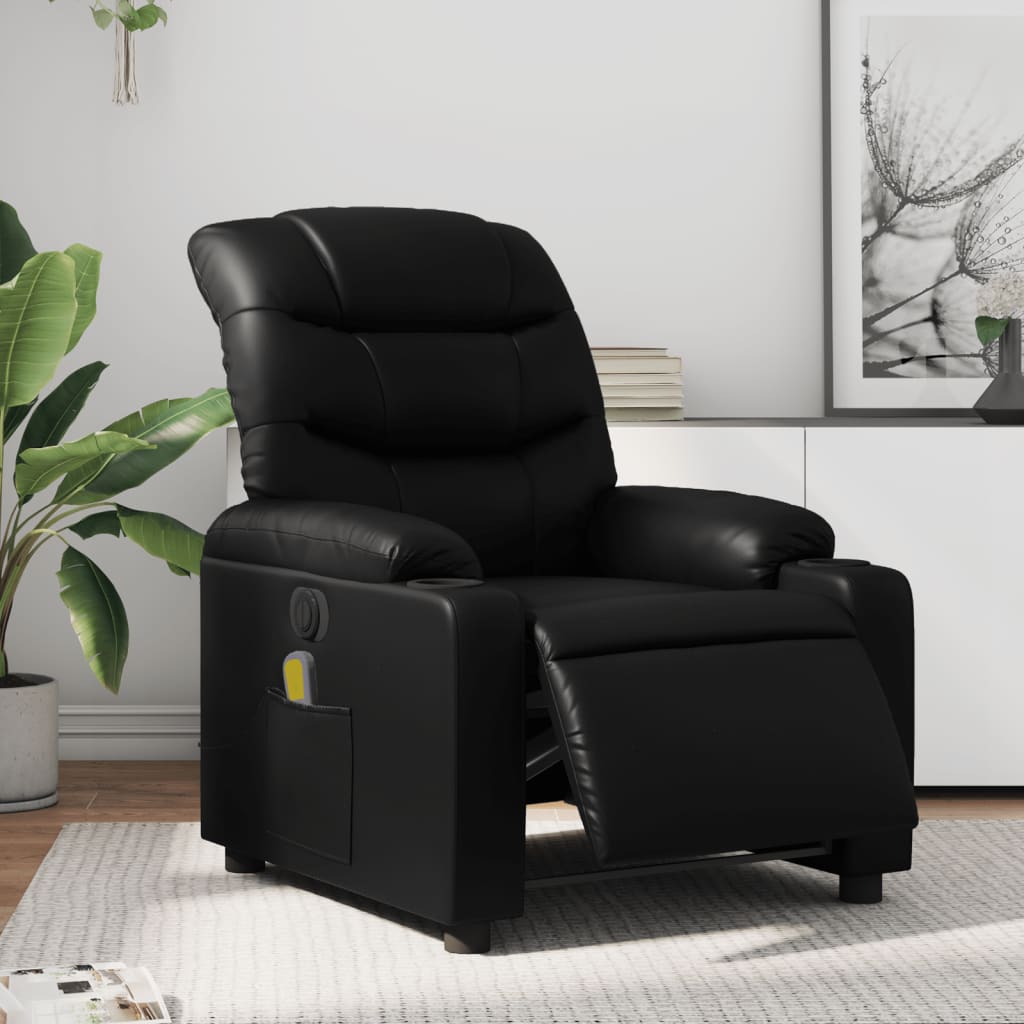 Massagestoel verstelbaar elektrisch kunstleer zwart Fauteuils & Relaxfauteuils | Creëer jouw Trendy Thuis | Gratis bezorgd & Retour | Trendy.nl