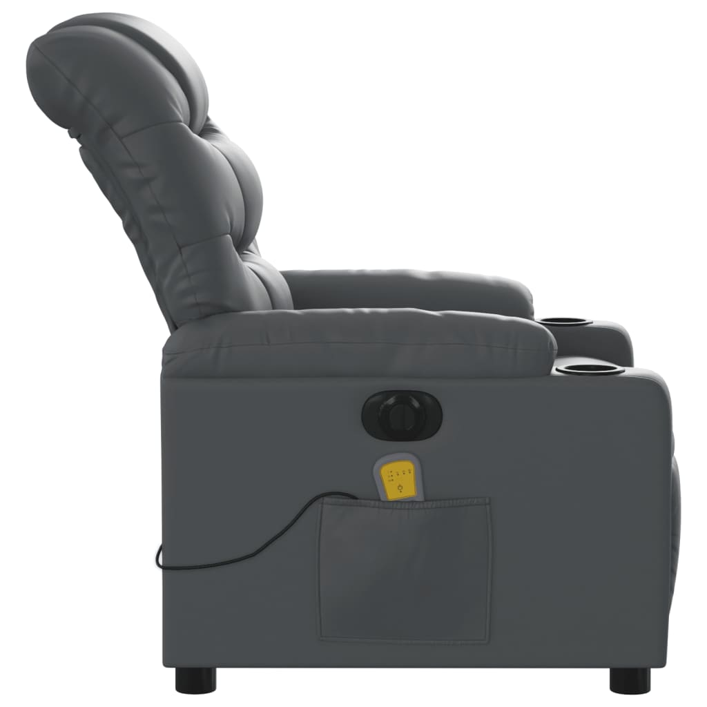 Massagestoel verstelbaar elektrisch kunstleer grijs Fauteuils & Relaxfauteuils | Creëer jouw Trendy Thuis | Gratis bezorgd & Retour | Trendy.nl