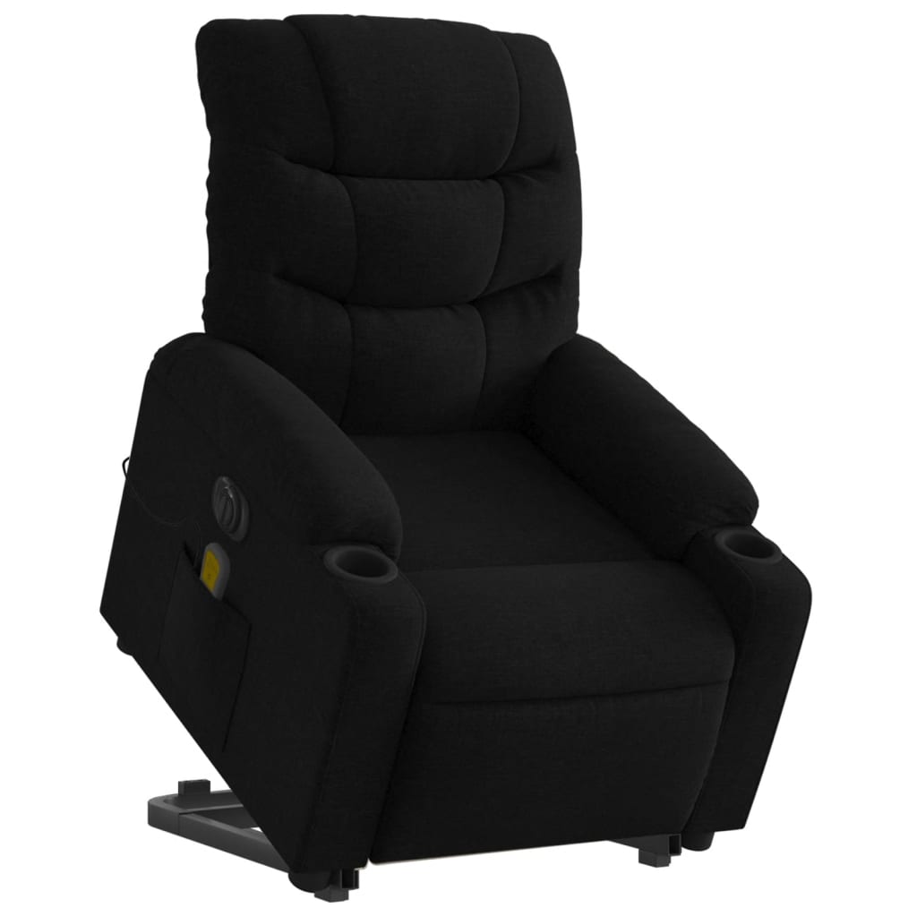 Sta-op-massagestoel elektrisch verstelbaar stof zwart Fauteuils & Relaxfauteuils | Creëer jouw Trendy Thuis | Gratis bezorgd & Retour | Trendy.nl