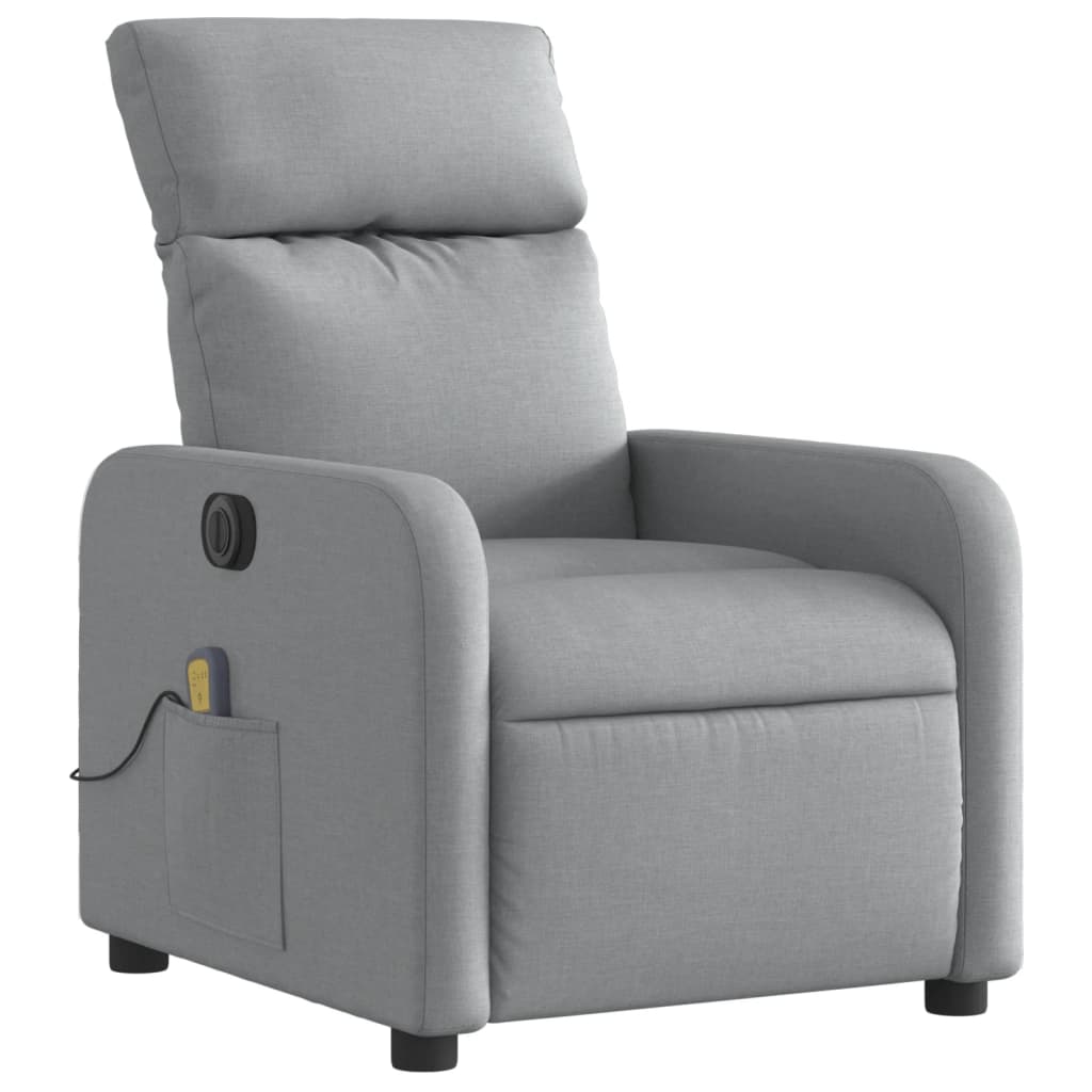 Massagestoel elektrisch verstelbaar stof lichtgrijs Fauteuils & Relaxfauteuils | Creëer jouw Trendy Thuis | Gratis bezorgd & Retour | Trendy.nl