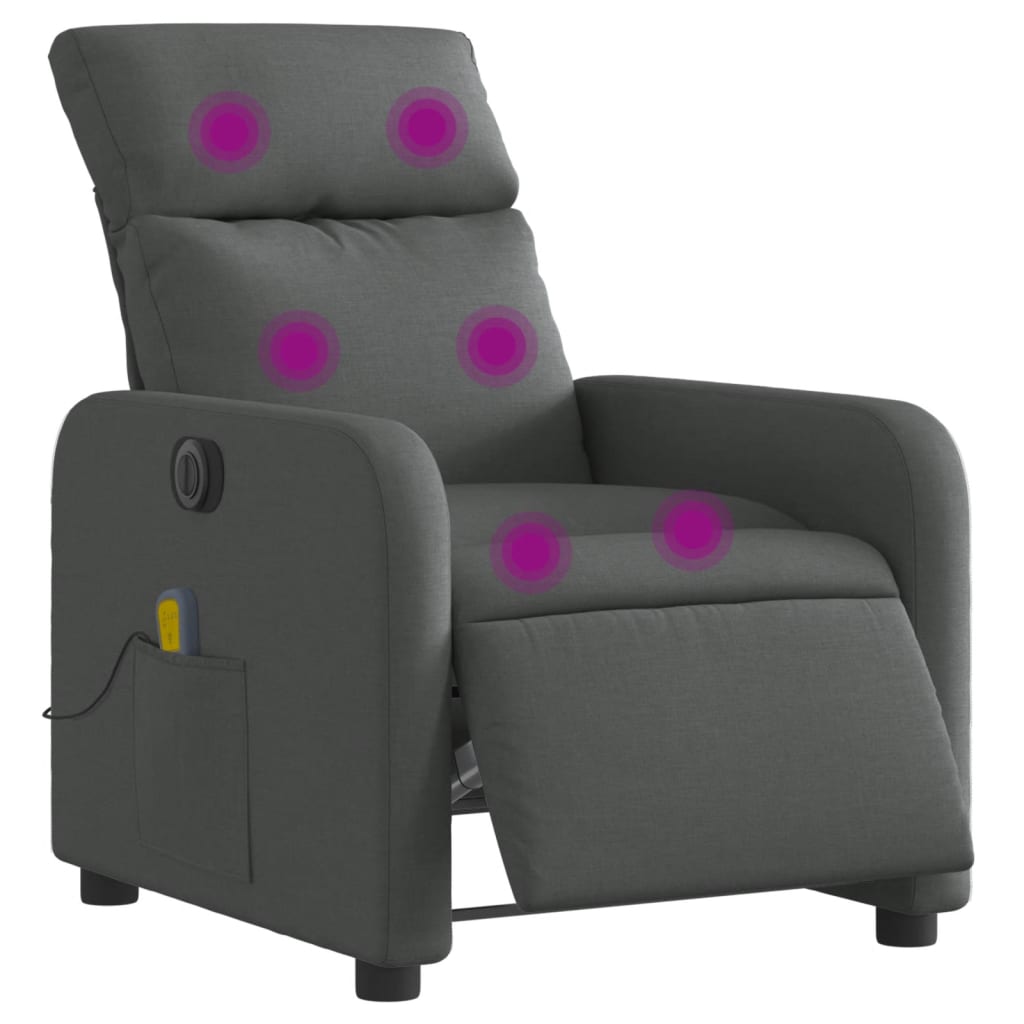 Massagestoel elektrisch verstelbaar stof donkergrijs Fauteuils & Relaxfauteuils | Creëer jouw Trendy Thuis | Gratis bezorgd & Retour | Trendy.nl