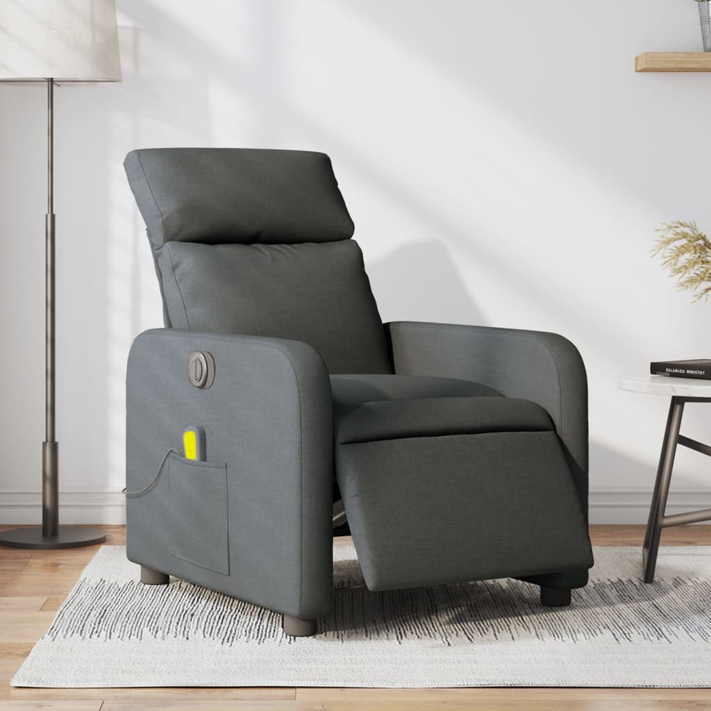 Massagestoel elektrisch verstelbaar stof donkergrijs Fauteuils & Relaxfauteuils | Creëer jouw Trendy Thuis | Gratis bezorgd & Retour | Trendy.nl