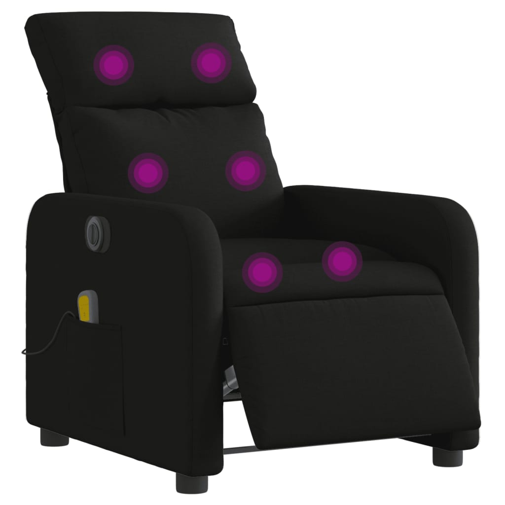 Massagestoel elektrisch verstelbaar stof zwart Fauteuils & Relaxfauteuils | Creëer jouw Trendy Thuis | Gratis bezorgd & Retour | Trendy.nl