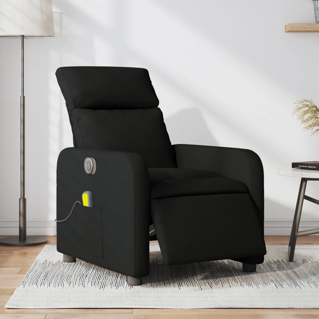 Massagestoel elektrisch verstelbaar stof zwart Fauteuils & Relaxfauteuils | Creëer jouw Trendy Thuis | Gratis bezorgd & Retour | Trendy.nl