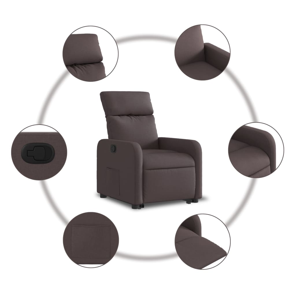 Sta-op-stoel verstelbaar stof donkerbruin Fauteuils & Relaxfauteuils | Creëer jouw Trendy Thuis | Gratis bezorgd & Retour | Trendy.nl