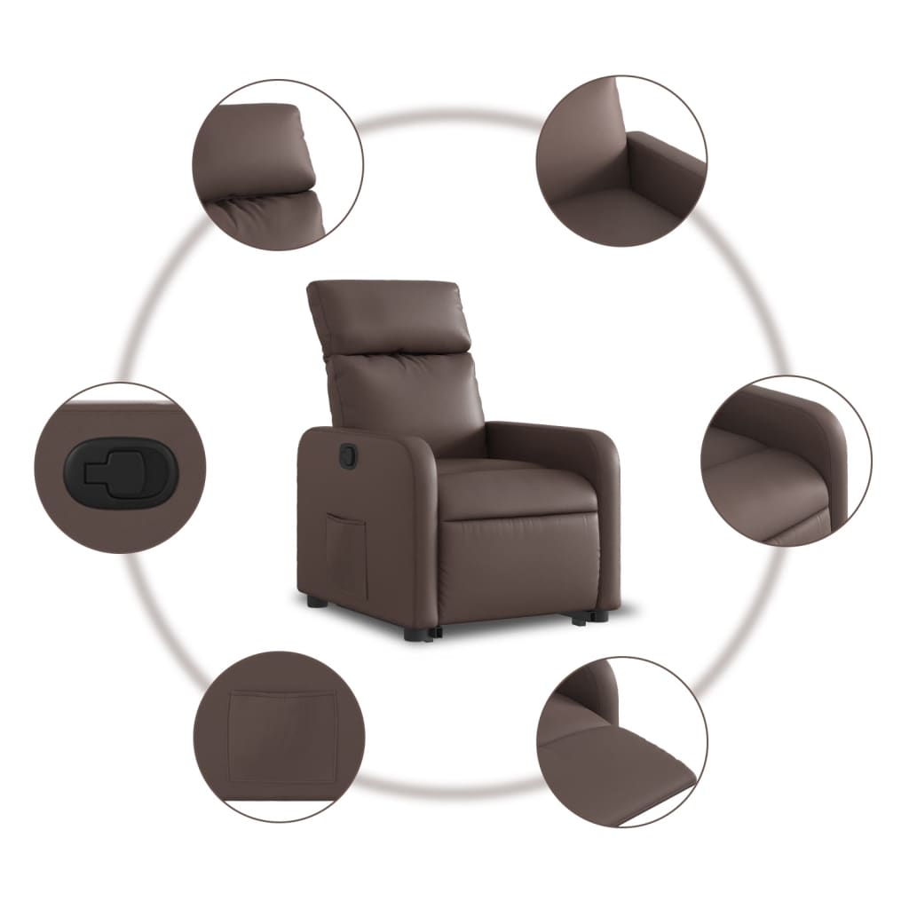 Sta-op-fauteuil verstelbaar kunstleer bruin Fauteuils & Relaxfauteuils | Creëer jouw Trendy Thuis | Gratis bezorgd & Retour | Trendy.nl