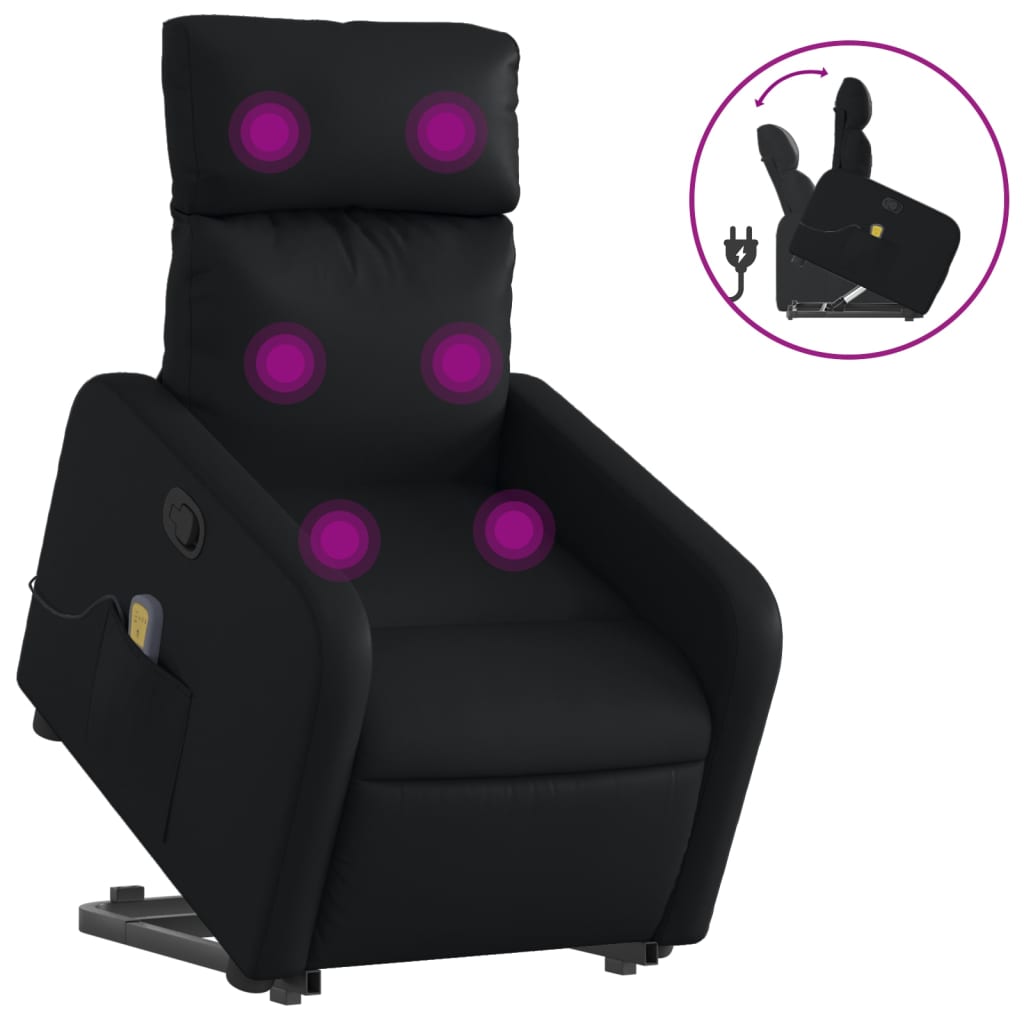 Sta-op-massagestoel verstelbaar kunstleer zwart Fauteuils & Relaxfauteuils | Creëer jouw Trendy Thuis | Gratis bezorgd & Retour | Trendy.nl