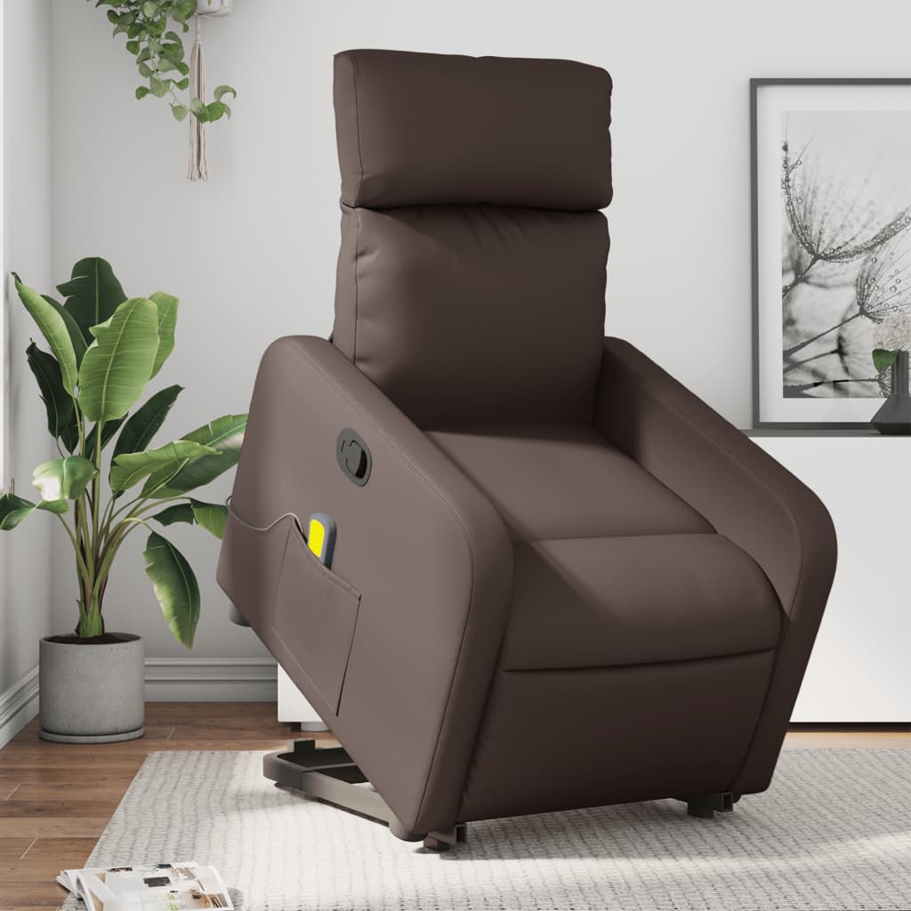 Sta-op-massagestoel verstelbaar kunstleer bruin Fauteuils & Relaxfauteuils | Creëer jouw Trendy Thuis | Gratis bezorgd & Retour | Trendy.nl