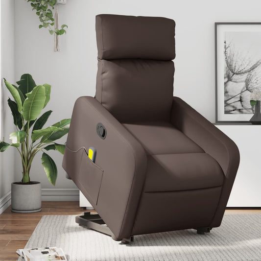 Sta-op-massagestoel verstelbaar kunstleer bruin Fauteuils & Relaxfauteuils | Creëer jouw Trendy Thuis | Gratis bezorgd & Retour | Trendy.nl