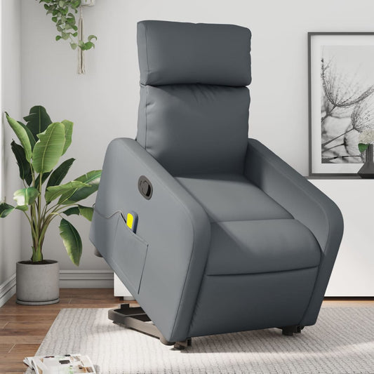 Sta-op-massagestoel verstelbaar kunstleer grijs Fauteuils & Relaxfauteuils | Creëer jouw Trendy Thuis | Gratis bezorgd & Retour | Trendy.nl