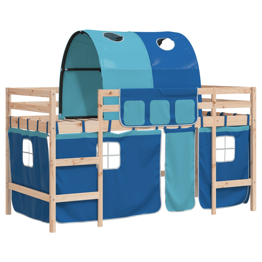 Kinderhoogslaper met tunnel 80x200 cm massief grenenhout blauw Bedden & bedframes | Creëer jouw Trendy Thuis | Gratis bezorgd & Retour | Trendy.nl