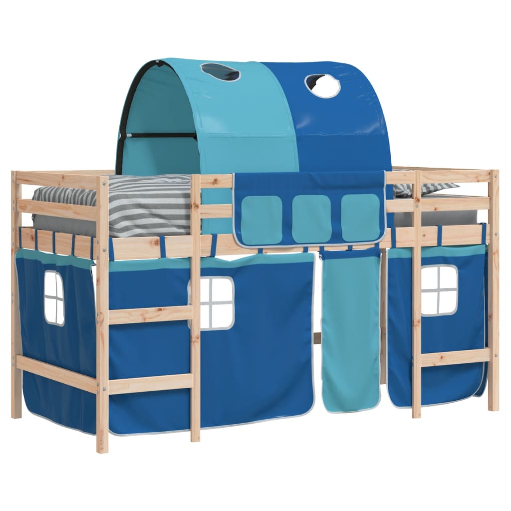 Kinderhoogslaper met tunnel 80x200 cm massief grenenhout blauw Bedden & bedframes | Creëer jouw Trendy Thuis | Gratis bezorgd & Retour | Trendy.nl