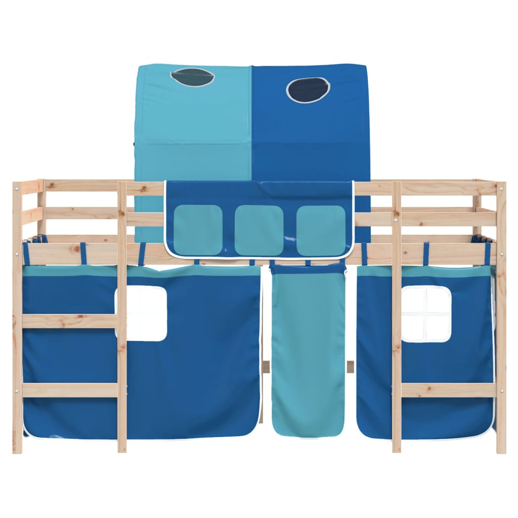 Kinderhoogslaper met tunnel 80x200 cm massief grenenhout blauw Bedden & bedframes | Creëer jouw Trendy Thuis | Gratis bezorgd & Retour | Trendy.nl