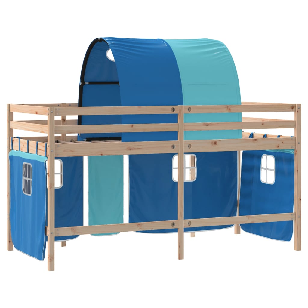 Kinderhoogslaper met tunnel 80x200 cm massief grenenhout blauw Bedden & bedframes | Creëer jouw Trendy Thuis | Gratis bezorgd & Retour | Trendy.nl