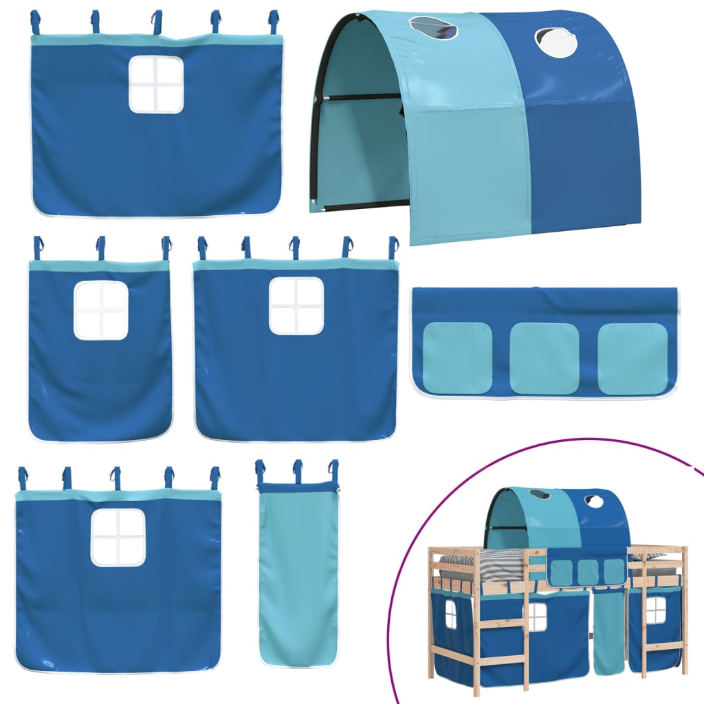 Kinderhoogslaper met tunnel 80x200 cm massief grenenhout blauw Bedden & bedframes | Creëer jouw Trendy Thuis | Gratis bezorgd & Retour | Trendy.nl