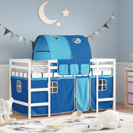 Kinderhoogslaper met tunnel 80x200 cm massief grenenhout blauw Bedden & bedframes | Creëer jouw Trendy Thuis | Gratis bezorgd & Retour | Trendy.nl