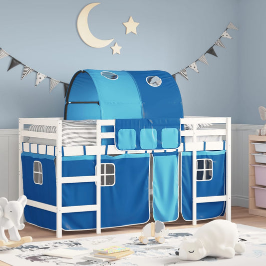 Kinderhoogslaper met tunnel 90x200 cm massief grenenhout blauw Bedden & bedframes | Creëer jouw Trendy Thuis | Gratis bezorgd & Retour | Trendy.nl