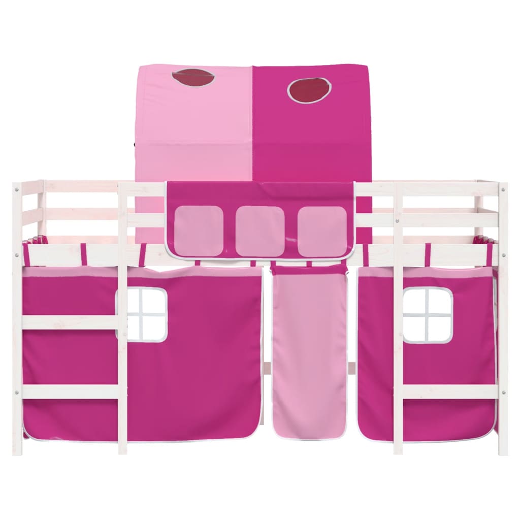 Kinderhoogslaper met tunnel 90x200 cm massief grenenhout roze Bedden & bedframes | Creëer jouw Trendy Thuis | Gratis bezorgd & Retour | Trendy.nl