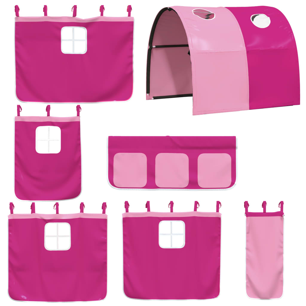 Kinderhoogslaper met tunnel 90x200 cm massief grenenhout roze Bedden & bedframes | Creëer jouw Trendy Thuis | Gratis bezorgd & Retour | Trendy.nl