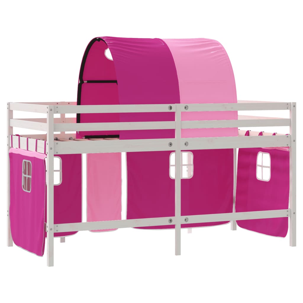 Kinderhoogslaper met tunnel 90x200 cm massief grenenhout roze Bedden & bedframes | Creëer jouw Trendy Thuis | Gratis bezorgd & Retour | Trendy.nl