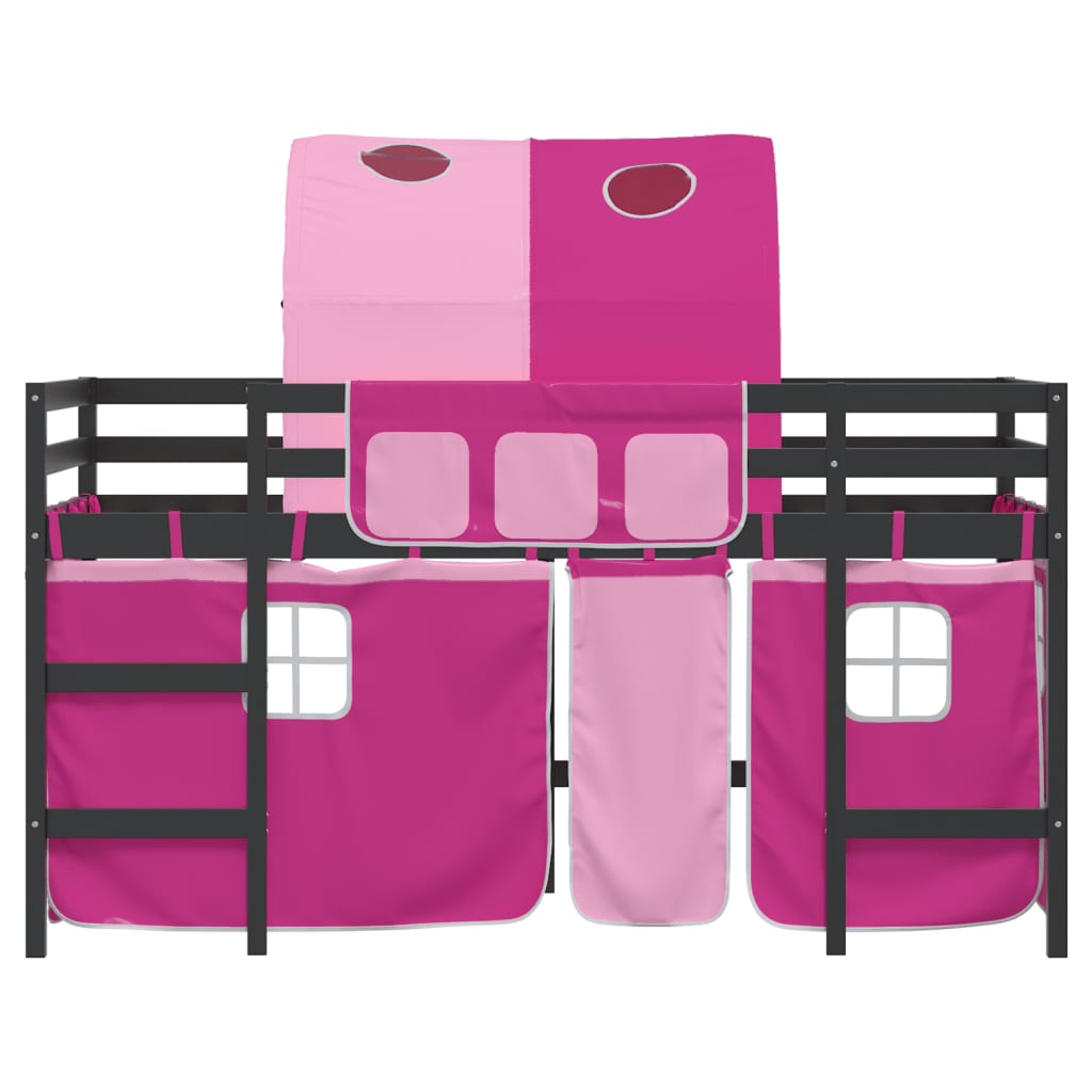 Kinderhoogslaper met tunnel 90x200 cm massief grenenhout roze Bedden & bedframes | Creëer jouw Trendy Thuis | Gratis bezorgd & Retour | Trendy.nl