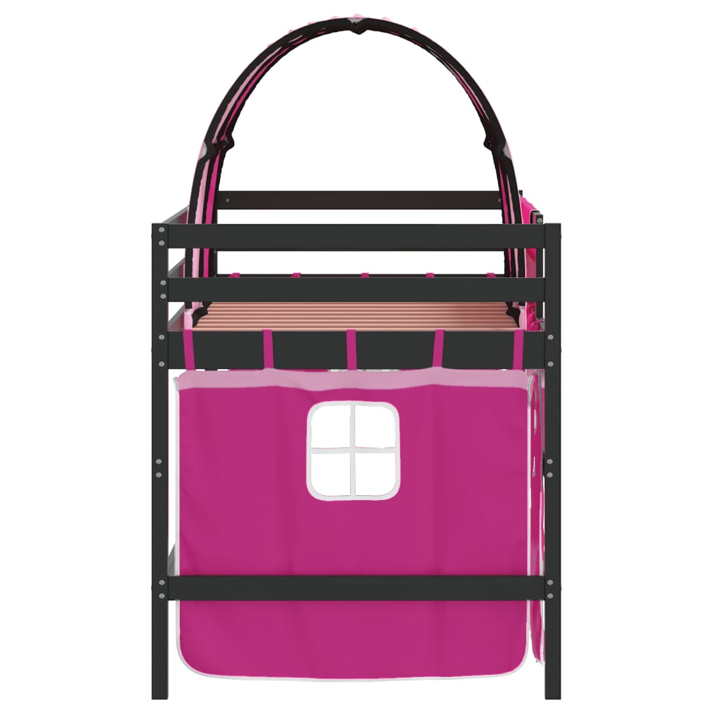 Kinderhoogslaper met tunnel 90x200 cm massief grenenhout roze Bedden & bedframes | Creëer jouw Trendy Thuis | Gratis bezorgd & Retour | Trendy.nl