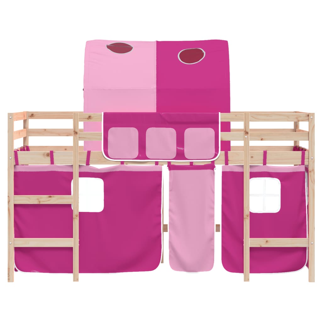 Kinderhoogslaper met tunnel 90x190 cm massief grenenhout roze Bedden & bedframes | Creëer jouw Trendy Thuis | Gratis bezorgd & Retour | Trendy.nl