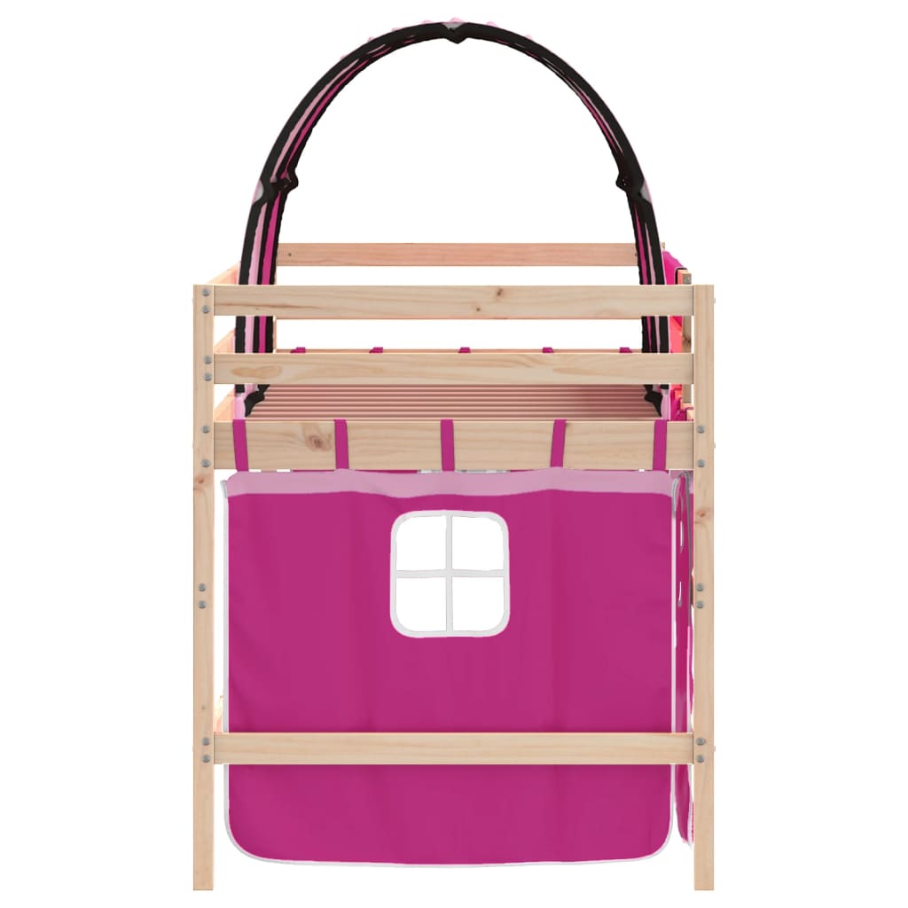 Kinderhoogslaper met tunnel 90x190 cm massief grenenhout roze Bedden & bedframes | Creëer jouw Trendy Thuis | Gratis bezorgd & Retour | Trendy.nl