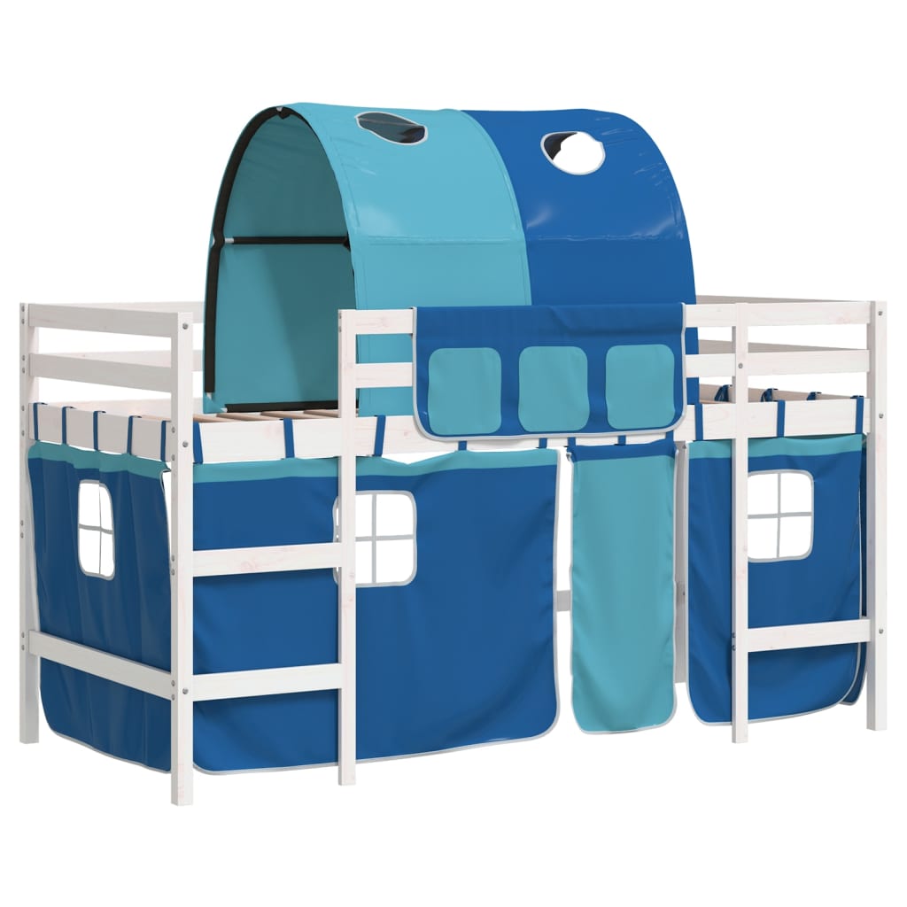 Kinderhoogslaper met tunnel 90x190 cm massief grenenhout blauw Bedden & bedframes | Creëer jouw Trendy Thuis | Gratis bezorgd & Retour | Trendy.nl