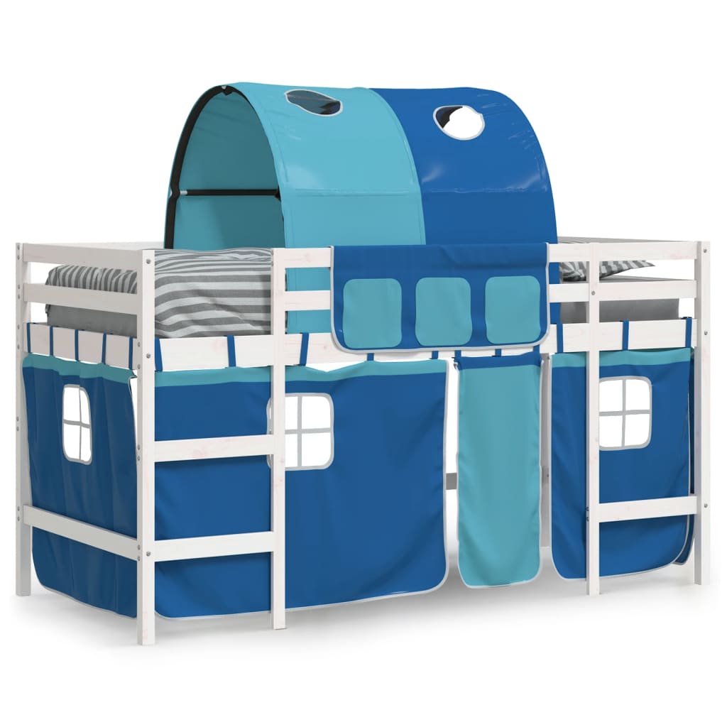 Kinderhoogslaper met tunnel 90x190 cm massief grenenhout blauw Bedden & bedframes | Creëer jouw Trendy Thuis | Gratis bezorgd & Retour | Trendy.nl