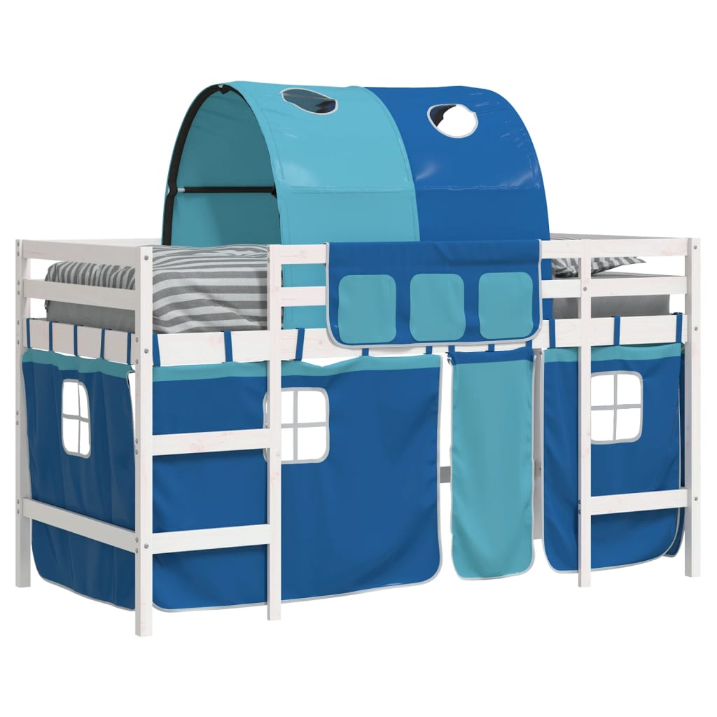 Kinderhoogslaper met tunnel 90x190 cm massief grenenhout blauw Bedden & bedframes | Creëer jouw Trendy Thuis | Gratis bezorgd & Retour | Trendy.nl