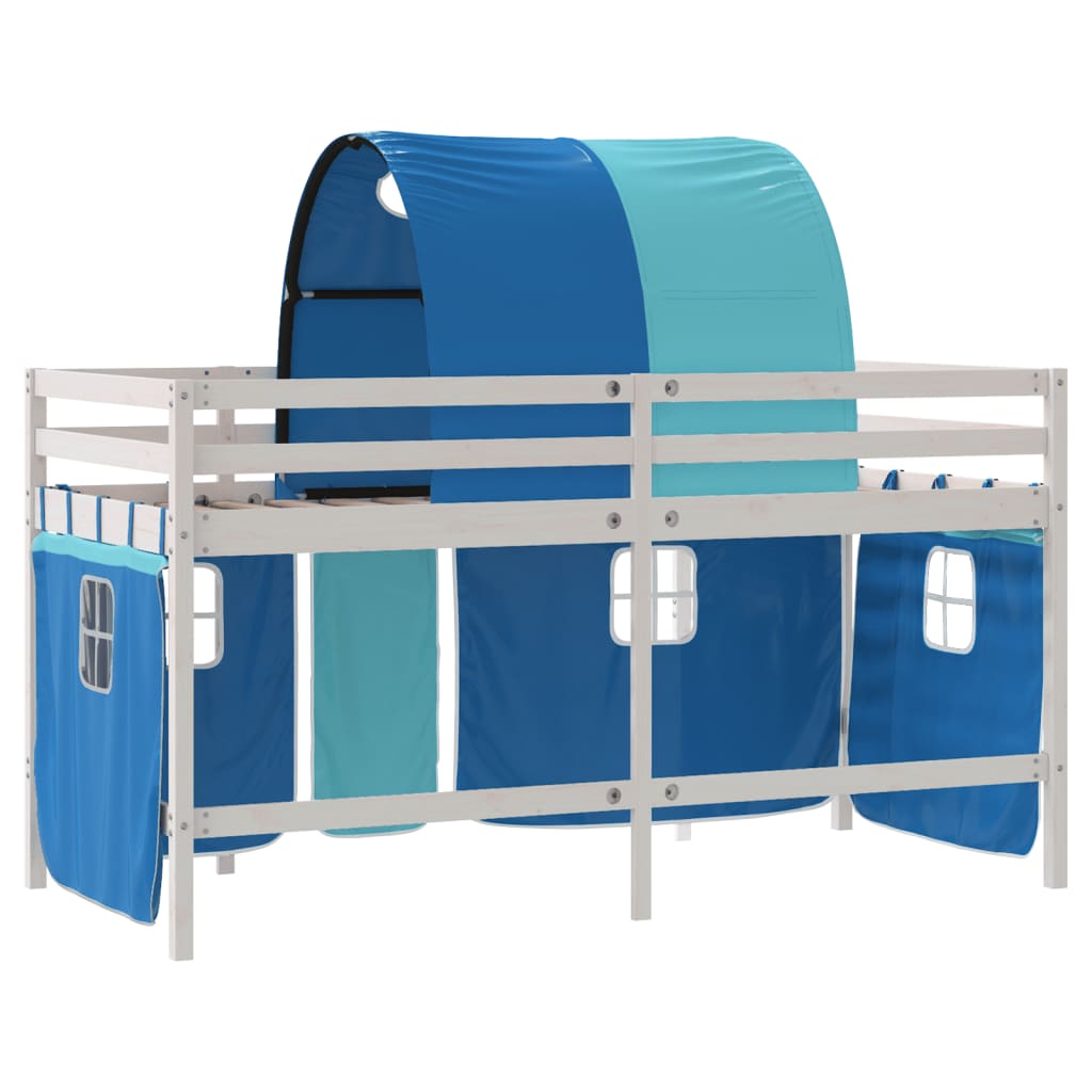 Kinderhoogslaper met tunnel 90x190 cm massief grenenhout blauw Bedden & bedframes | Creëer jouw Trendy Thuis | Gratis bezorgd & Retour | Trendy.nl