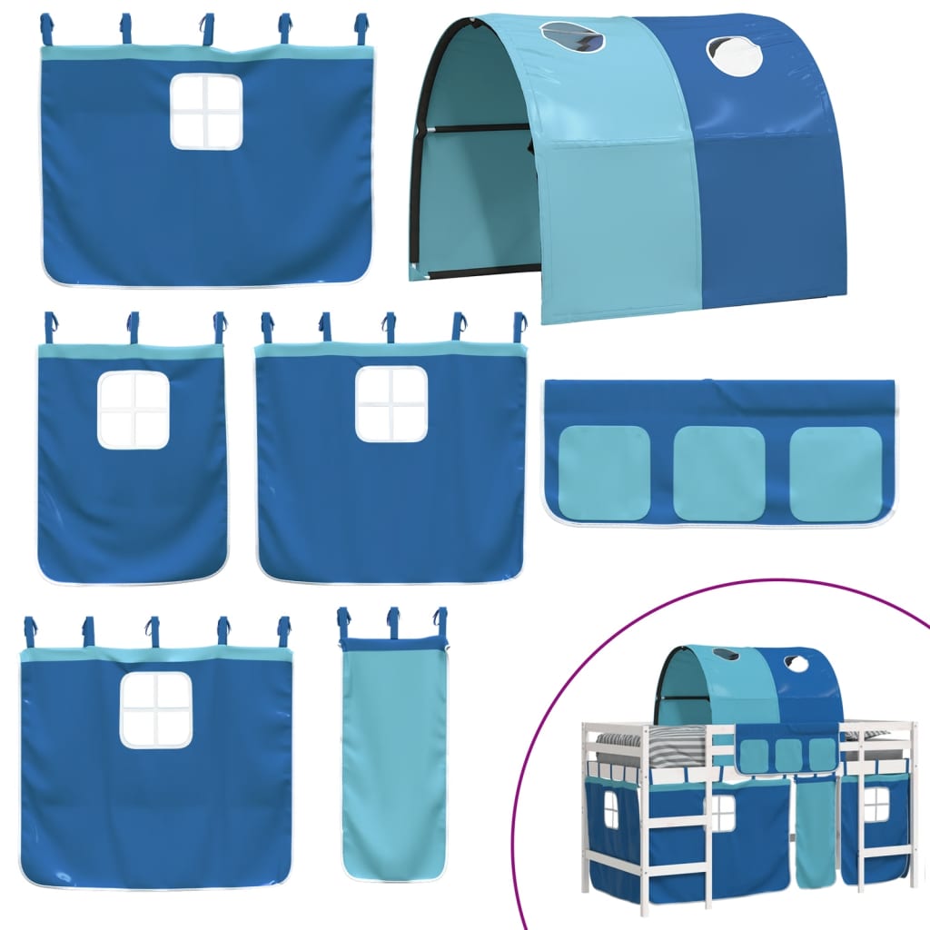 Kinderhoogslaper met tunnel 90x190 cm massief grenenhout blauw Bedden & bedframes | Creëer jouw Trendy Thuis | Gratis bezorgd & Retour | Trendy.nl