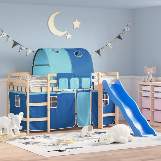 Kinderhoogslaper met tunnel 80x200 cm massief grenenhout blauw Bedden & bedframes | Creëer jouw Trendy Thuis | Gratis bezorgd & Retour | Trendy.nl