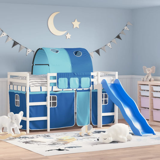 Kinderhoogslaper met tunnel 80x200 cm massief grenenhout blauw Bedden & bedframes | Creëer jouw Trendy Thuis | Gratis bezorgd & Retour | Trendy.nl