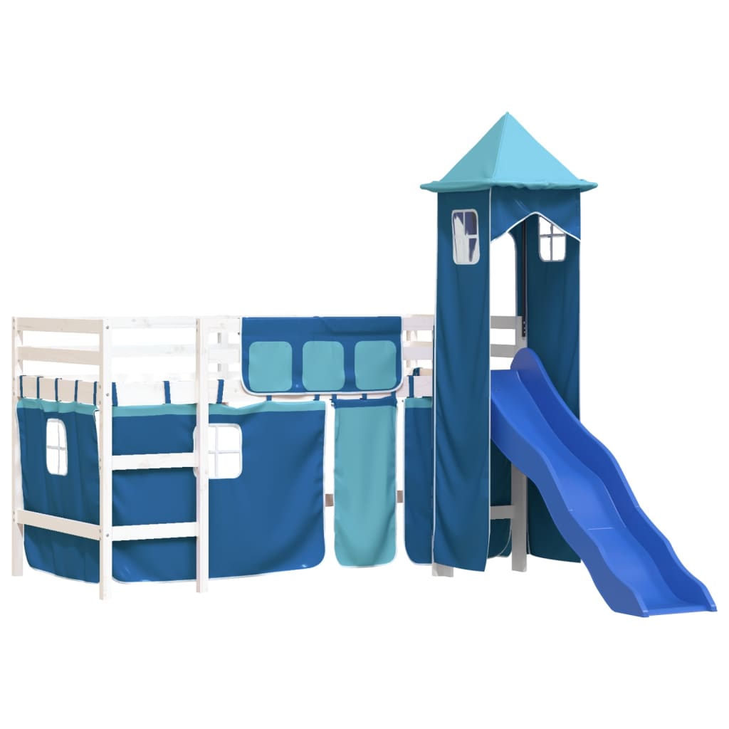 Kinderhoogslaper met toren 80x200 cm massief grenenhout blauw Bedden & bedframes | Creëer jouw Trendy Thuis | Gratis bezorgd & Retour | Trendy.nl