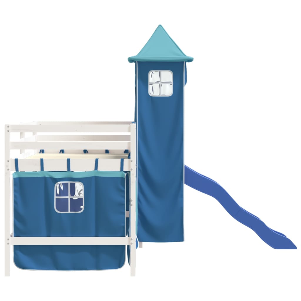 Kinderhoogslaper met toren 80x200 cm massief grenenhout blauw Bedden & bedframes | Creëer jouw Trendy Thuis | Gratis bezorgd & Retour | Trendy.nl