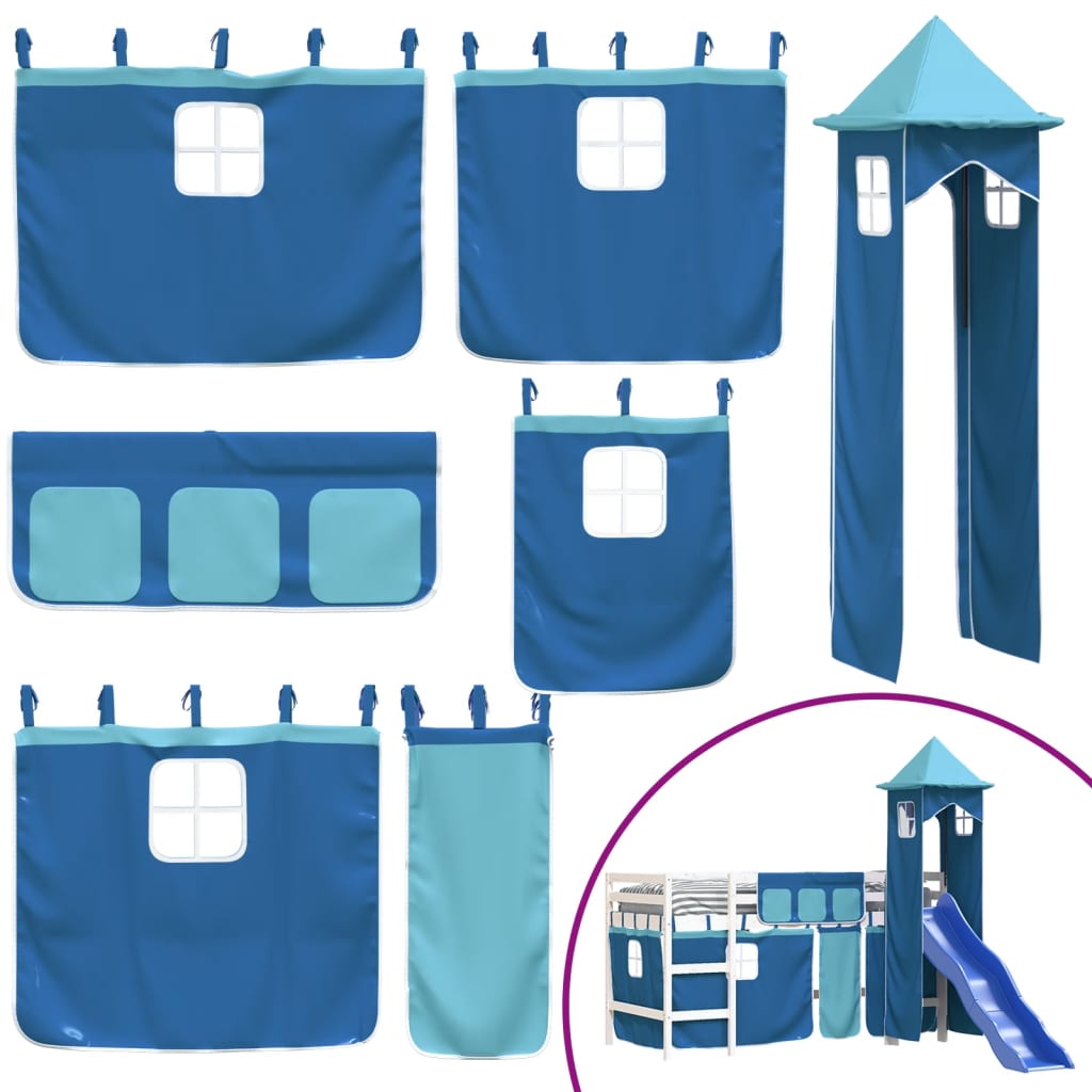 Kinderhoogslaper met toren 80x200 cm massief grenenhout blauw Bedden & bedframes | Creëer jouw Trendy Thuis | Gratis bezorgd & Retour | Trendy.nl