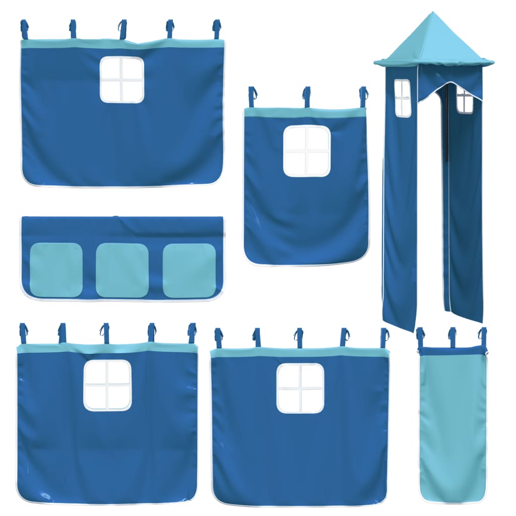 Kinderhoogslaper met toren 80x200 cm massief grenenhout blauw Bedden & bedframes | Creëer jouw Trendy Thuis | Gratis bezorgd & Retour | Trendy.nl